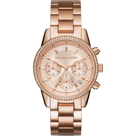 michael kors ritz chronograph bracelet watch rose golden yotube|Michael Kors Women's Ritz Chronograph Rose Gold.